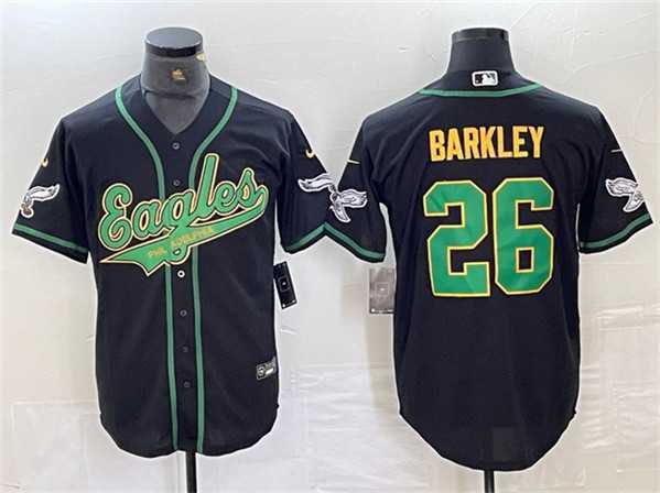 Men's Philadelphia Eagles #26 Saquon Barkley Black Gold Cool Base Baseball Stitched Jersey,We sell and wholesale Men's Philadelphia Eagles #26 Saquon Barkley Black Gold Cool Base Baseball Stitched Jersey on line form chian!
